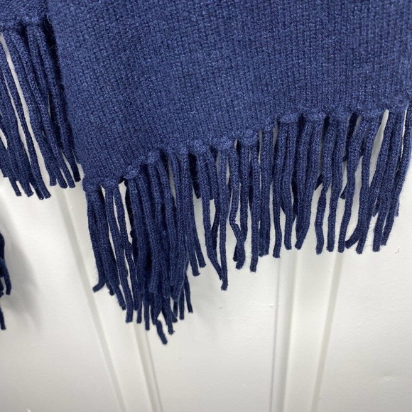 100% Cashmere Sleeveless Open Cardigan Sweater Large Navy Blue Minnie Rose - Picture 4 of 11